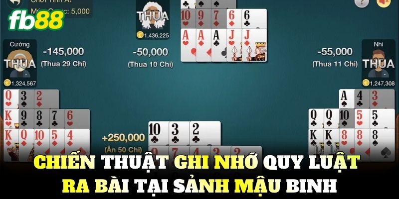 Mậu Binh FB88 – Chiến Thuật Xếp Bài Và Đấu Trí Đỉnh Cao 3 Chiến thuật ghi nhớ quy luật ra bài tại sảnh mậu binh